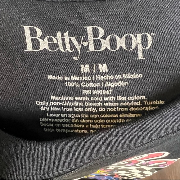 Betty Boop Biker Short Sleeve Shirt Black - Picture 8 of 8